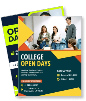 college open days event with date and time information template
