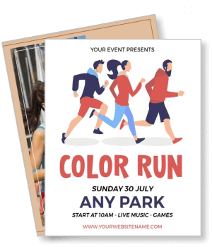 color run event promo any park july 30th live music games template