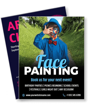 colorful face painting party event design template
