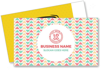 colorful triangular pattern business card design template