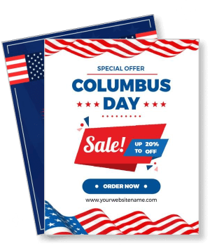 columbus day sale special offer up to 20 percent off order now template