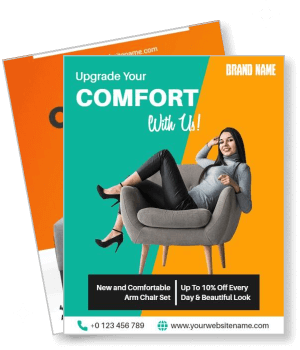 comfortable armchair advertisement with modern design elements template