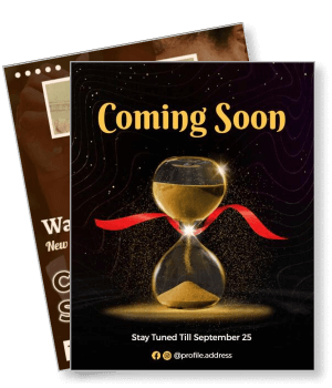 coming soon hourglass countdown poster with september 25 announcement template