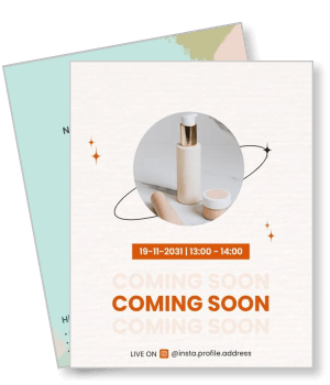 coming soon instagram live event announcement beauty product launch template