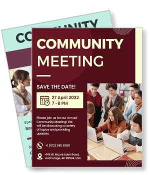community meeting invitation save the date april 27 2032 template