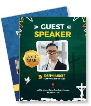 community ministries guest speaker event june 14 church flyer template