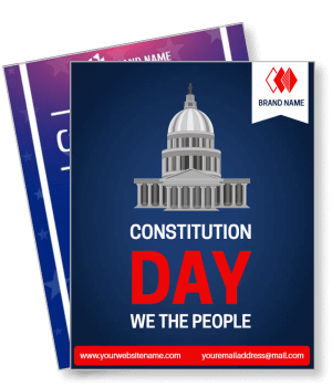 constitution day with capitol illustration and customizable branding template