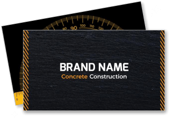 construction brand business card with ruler mockup design template