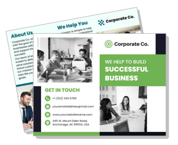 corporate co business brochure successful business contact info template