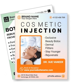 cosmetic injection template with botox and dermal fillers information