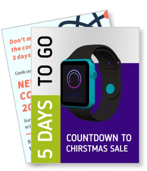 countdown to christmas sale 5 days to go smartwatch promotion template