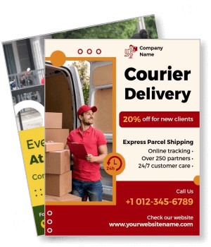 courier delivery service advertisement promotion template