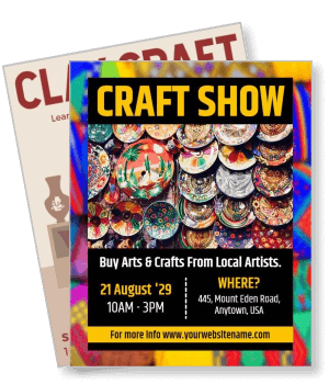 craft show event with art exhibition details and local artist promotion template