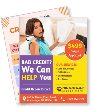 credit repair service advertisement design template