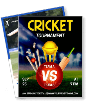 cricket tournament poster team a vs team b event details template