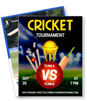 cricket tournament team a vs team b event details template