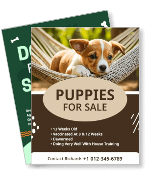 cute puppy puppies for sale pet adoption advertisement design template
