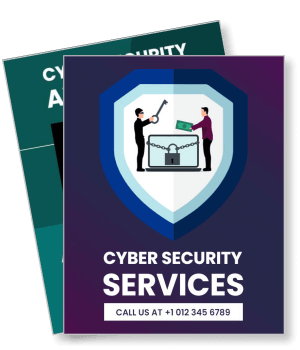 cyber security services advertisement poster with contact information template