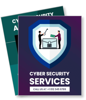 cyber security services advertisement with contact information template