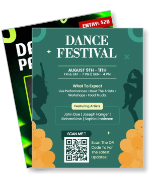 dance festival with artist lineup and schedule details template