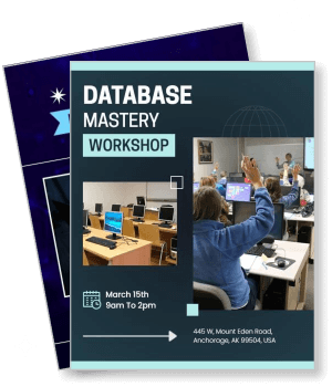 database mastery workshop event classroom training session template