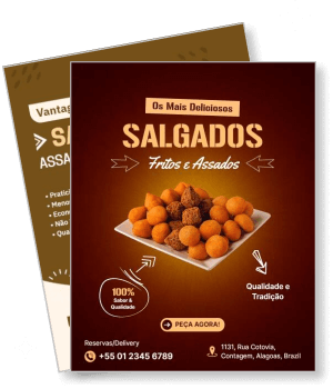 delicious fried and baked salgados promotion brazilian snacks template