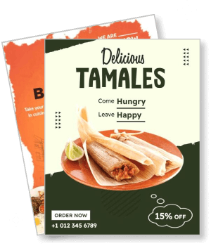 delicious tamales promotion advertisement special offer 15 percent discount template