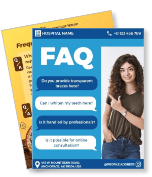 dental faq template with faq section and contact info