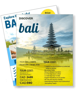 discover bali tour package with cost and schedule template