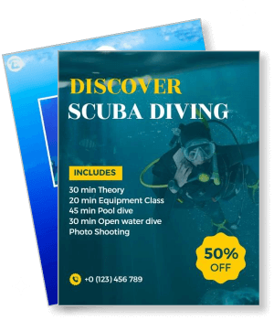 discover scuba diving promotion offer 50 percent off activity package template