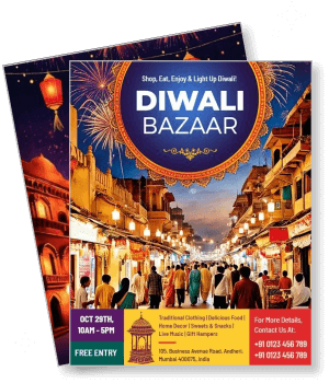 diwali bazaar event colorful street market celebration template