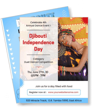 djibouti independence day dance event invitation template