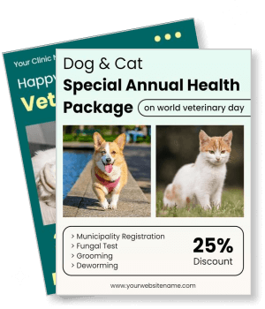 dog cat annual health package promotion veterinary day discount template