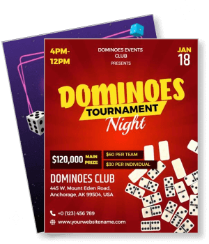 dominoes tournament night poster event details anchorage template