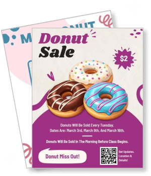 donut sale flyer colorful donuts promotion template