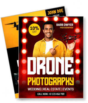 drone photography poster wedding real estate events promotion template