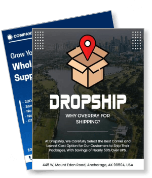 dropship shipping services advertisement front cover design template