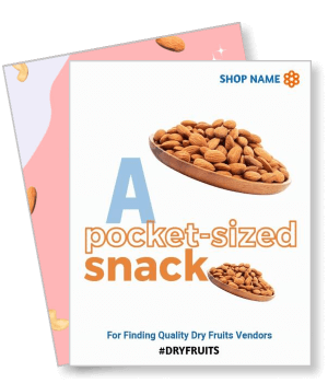 dry fruits vendor guide pocket sized snack with almonds template