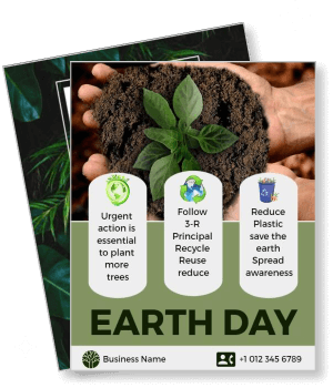 earth day awareness with recycling and planting tips template