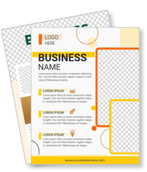 editable business flyer template with placeholder text and logo