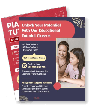 educational tutorial classes promotional flyer template