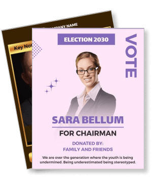 election 2030 vote campaign chairman candidate woman template