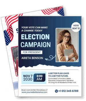 election campaign design for president candidate november 2030 template