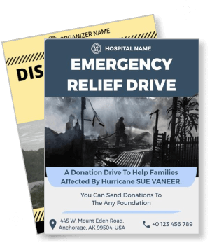 emergency relief drive aid donation hurricane relief effort template