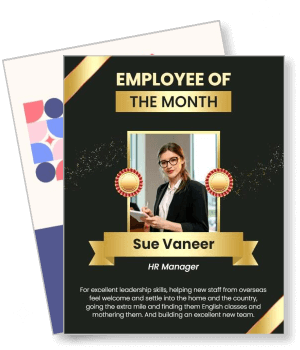 employee of the month award hr manager celebration template