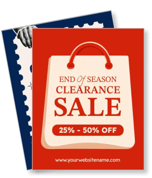 end of season clearance sale discount shopping promotion template