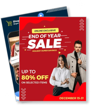 end of year sale poster holiday shopping discount event december offer template