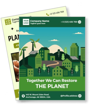 environmental awareness company sustainable city illustration template