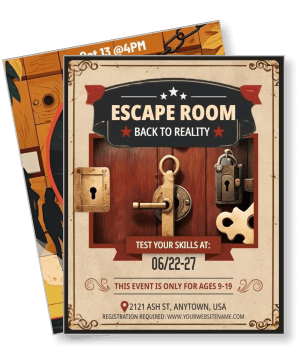 escape room event back to reality teen registration ages 9 19 ash street usa template