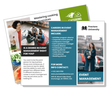 event management degree career options prectore university brochure template